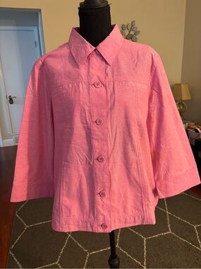 Coldwater Creek Pink Button-Front Blazer Jacket